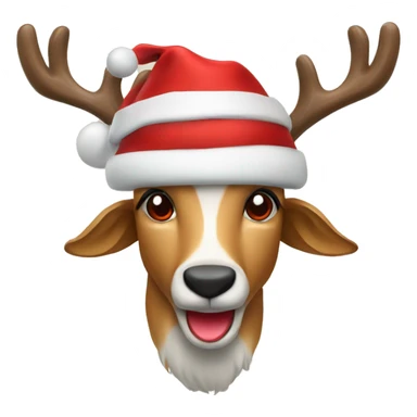 Reendeer with red nose and christmas hat  sticker
