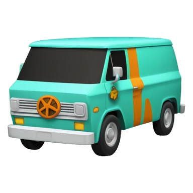 Detailed Papercraft Scooby Doo mystery machine chevy van sticker