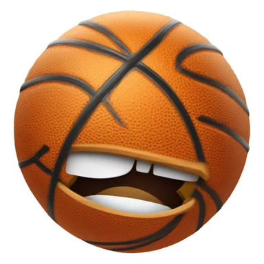 Basketball smiling with eyes closed sticker