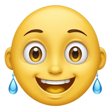 Smile with A joyful face emoji with wide eyes and a big smile, tears of laughter flowing.  sticker