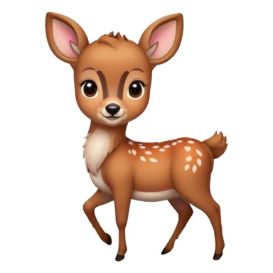baby deer with flower sticker