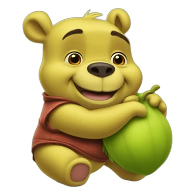 Winnie the Pooh as Shrek sticker