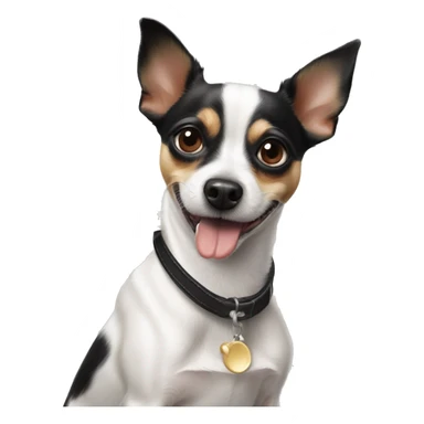 White black dog Chihuahua Jack Russel cross breed tongue out sticker