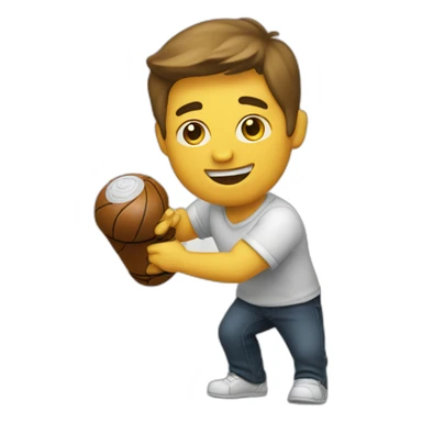 men taking a clubbell sticker