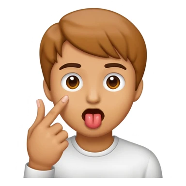 Emoji licking between index and middle finger sticker