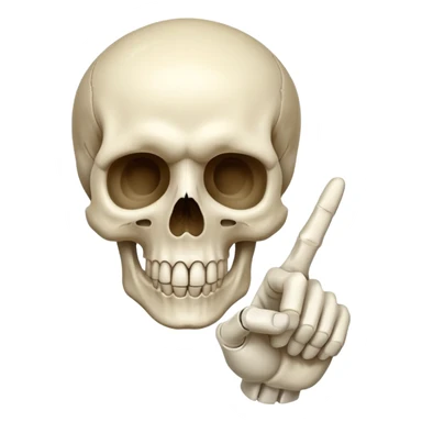 Skull emoji pointing with hand to the right sticker