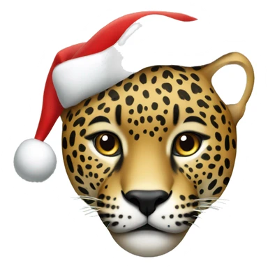 Jaguar with Christmas hat sticker