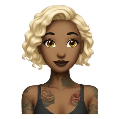 girl with tattoos and makeup  sticker
