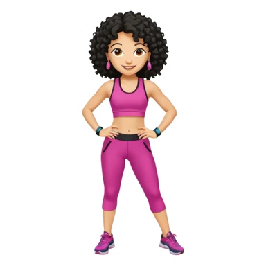 kıvırcık saçlı beyaz zenli zumba hocası sticker