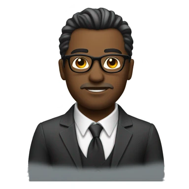 Creative man looking sharp with pony and glasses  sticker