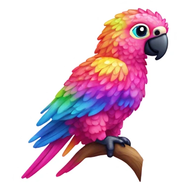 Lisa frank rainbow sparkly pink parrot  sticker