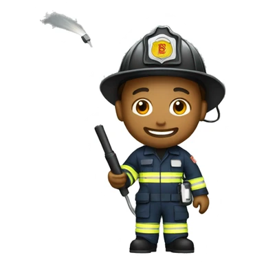 Firefighter holding charging cable  sticker