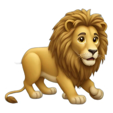 lion working on a computer sticker