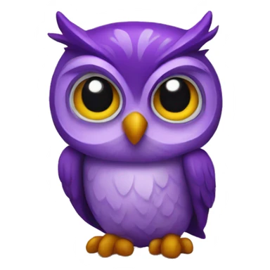 Owl with a purple heart  sticker