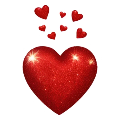 Red sparkly heart sticker