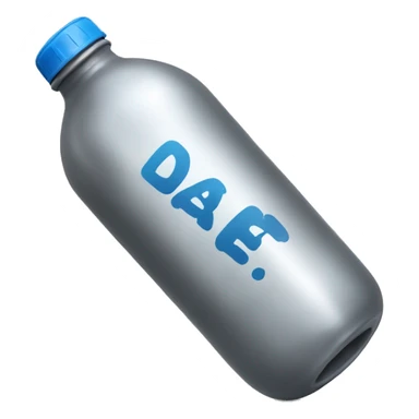 water bottle with "daf" written on it sticker