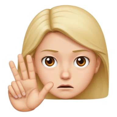 Annoyed face with hand sticking out sticker