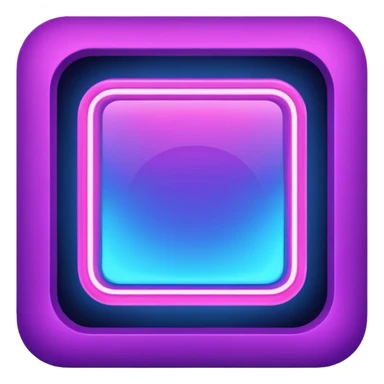 A glowing neon square in shades of blue and purple sticker