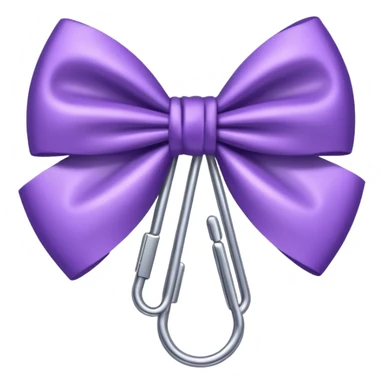 one silver paper clip with a purple bow in the middle sticker