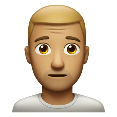 A normal Face Emoji but he Looks depressed and Looks tired  sticker