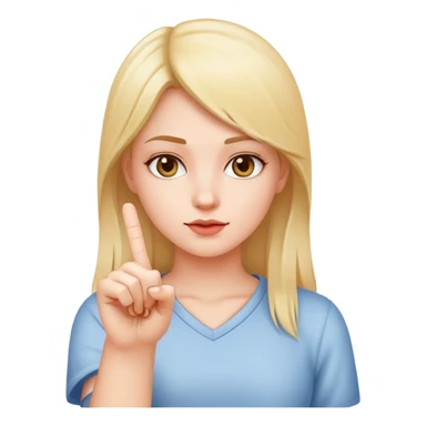 girl holding up middle finger sticker