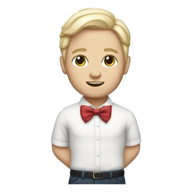 cute white male doll with bow sticker