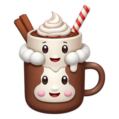 A cute Christ hot chocolate with marshmallows sticker
