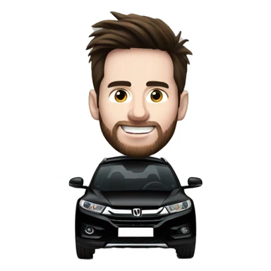 Messi driving black Honda HRV sticker