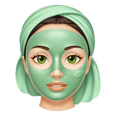 Green skincare mask sticker