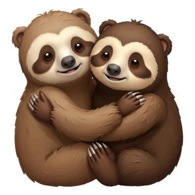 a sloth and a bear hugging sticker