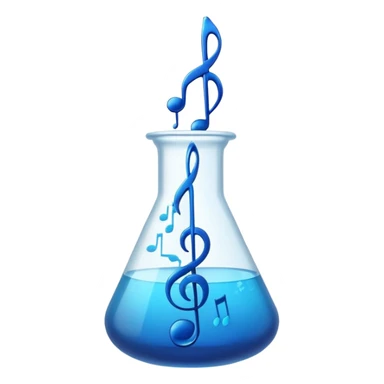 blue flask beaker with music coming out sticker