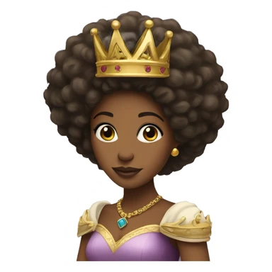 A princess’s with an Afro and a gold crown sticker