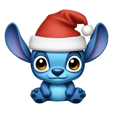 Stitch wearing a Santa hat sticker