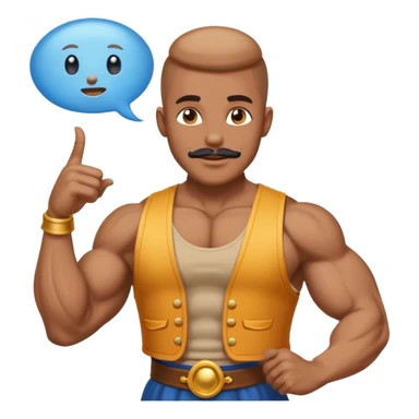 Genie with Speech Bubble saying it is done sticker