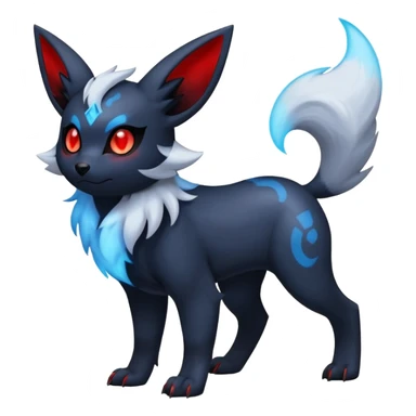 Absol-Umbreon-Zorua-Fakémon-hybrid-creature (full body)  sticker