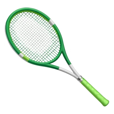 white and green (more white) glass crystal tennis racket sticker