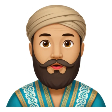 uzbek bearded man with national outfit licking his lips sticker