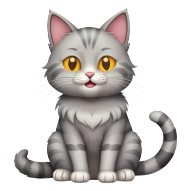 cat full body sitting winking sticker