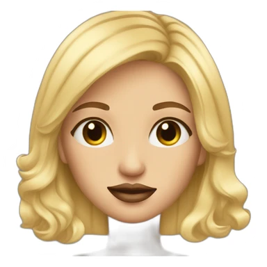 blonde girl with lips and extended lashes. sticker