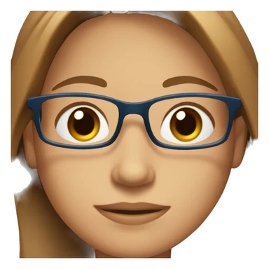blue eyes, medium skin color, brown hair, glasses  sticker