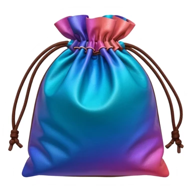 coins  pack in gradient of turquoise, blue, pink, purple, and coral color in leather brown bag sticker