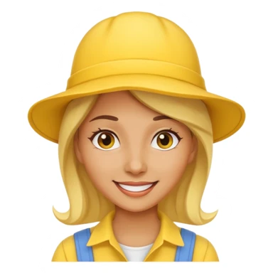 woman with yellow hat sticker