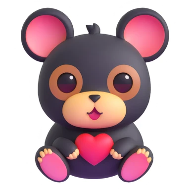 cute animal with heart eyes sticker