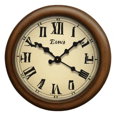 Vintage wooden table top clock fancy sticker