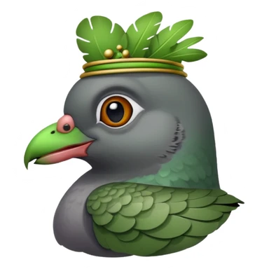 Pigeon with frog on head sticker