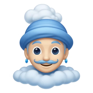 blue genie emerging smoke. sticker