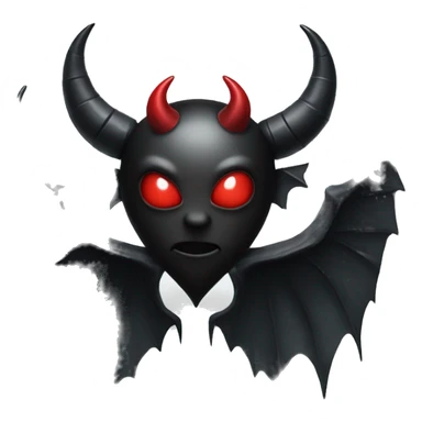Black heart with devil horns and wings sticker