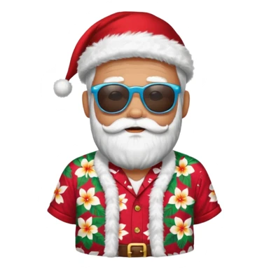santa klaus with summer clothes sticker