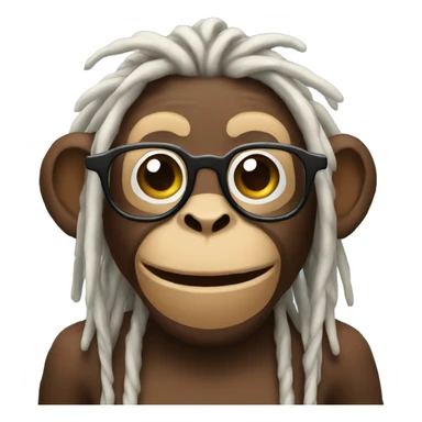 monkey with dreads and glasses smiling  sticker