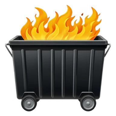 Dumpster fire no wheels sticker